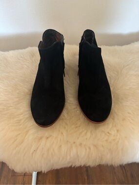 Sam Edelman Petty Black Suede Women's Ankle Booties - DEFECTS